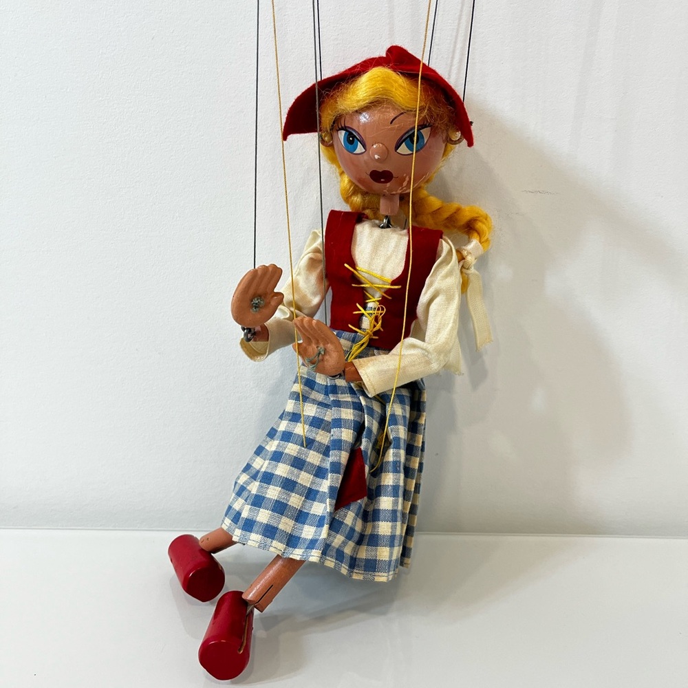 Vintage Pelham Puppets Girl Marionette with Original Box 1950s